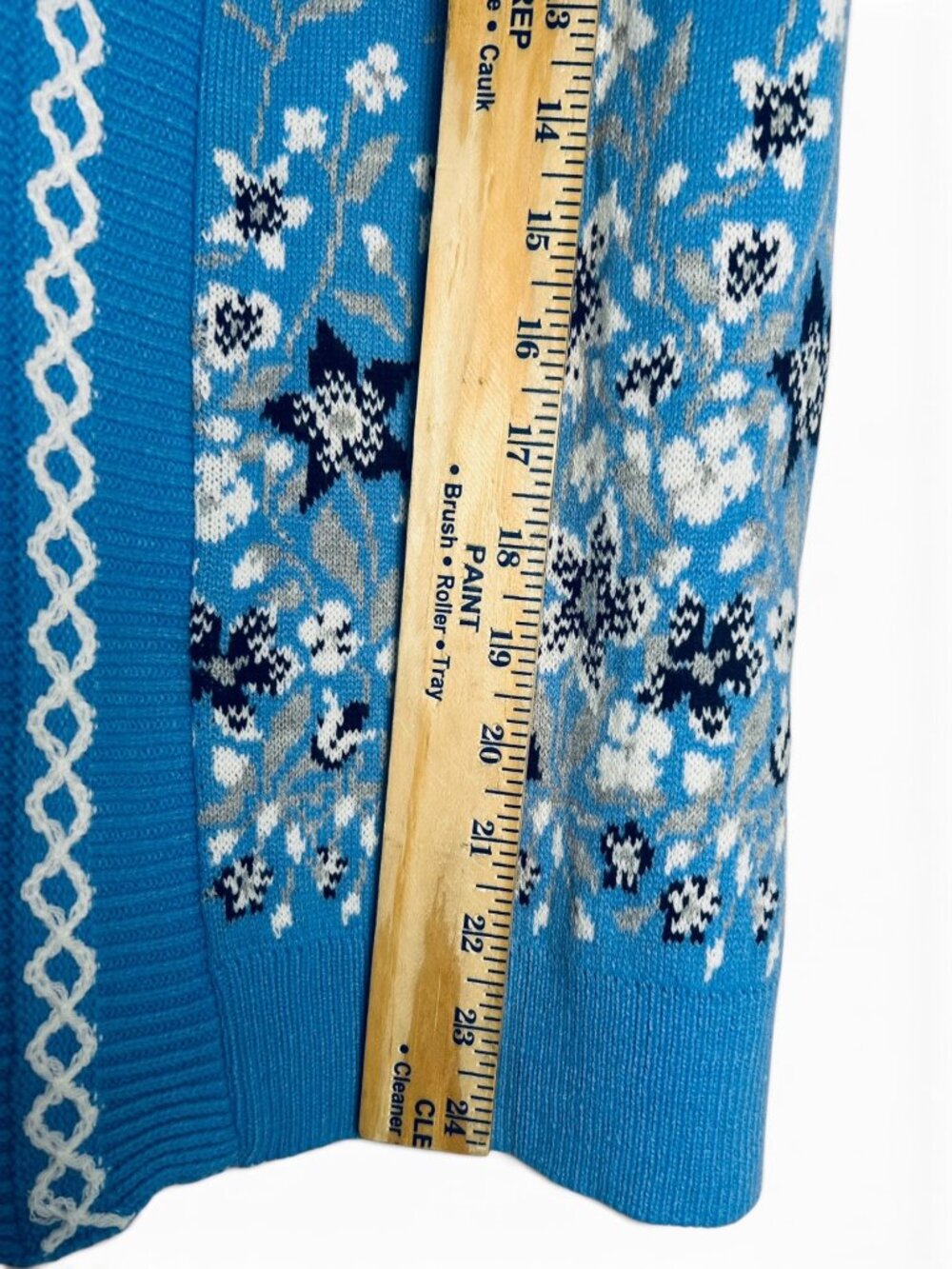 NWT Vintage Emma Collection Blue Floral Knit 2-In-1 Sweater Cardigan Combo M/L - Picture 10 of 10